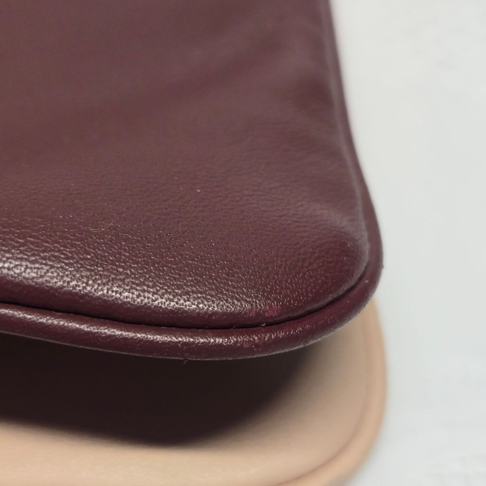 Sandro Addict Two Tone Burgundy Beige Genuine Leather Crossbody Bag Purse - Picture 8 of 8